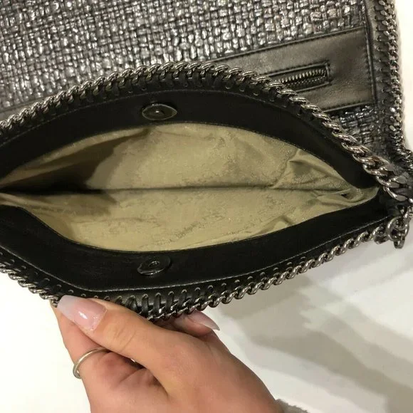 Stella McCartney Tweed Falabella Fold-over Clutch